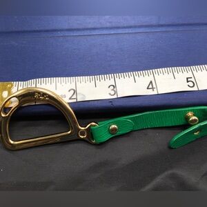 RALPH LAUREN D Ring Gold Tone Metal KEY FOB BAG CHARM KEYCHAIN HANG TAG
